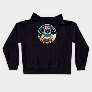 Snowboarding Pug Dog Kids Hoodie